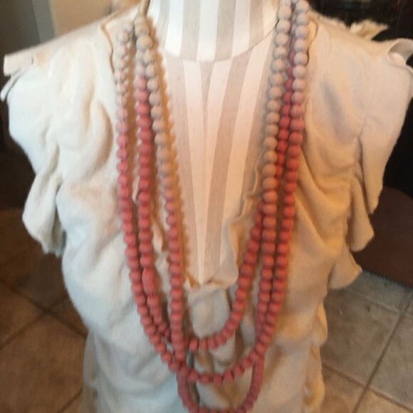 LONG THREE Strand Pink Ombre Fabric Ball - Picture 12 of 16